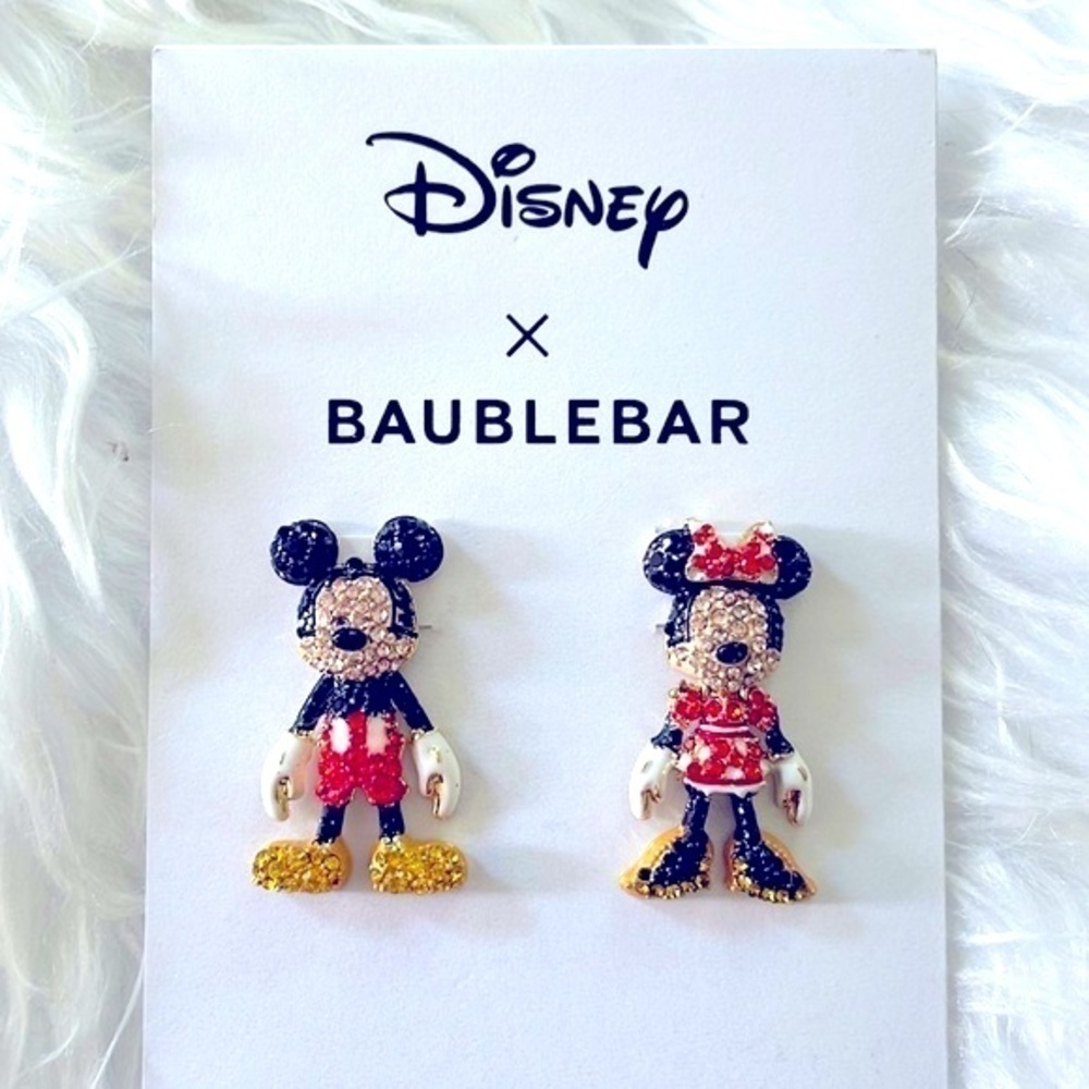 Brand New Disney X BaubleBar Mickey & Minnie Mouse Sparkly Mismatch Earrings - Picture 13 of 13